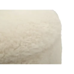 Set 2 Pouf Contenitori Imbottiti Crema Soffice Salotto Camera da Letto