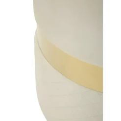 Set 2 Pouf Contenitori in Tessuto Crema Oro Salvaspazio Soggiorno