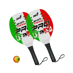 Set Racchettoni da Beach Tennis in Legno Colore Italia Pallina Inclusa