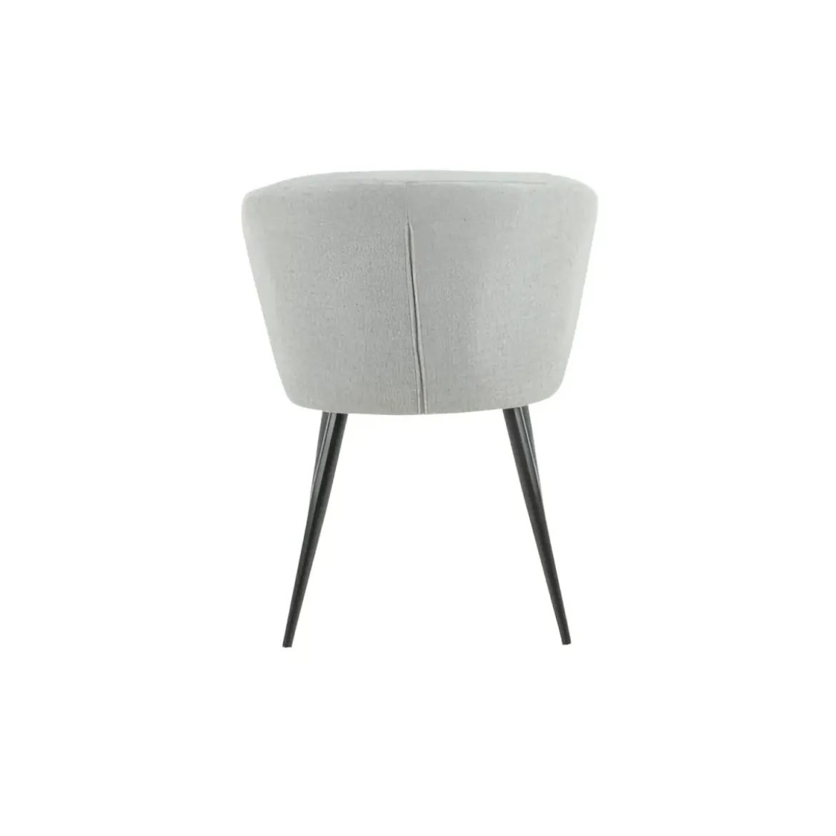 Set 2 Sedie da Interno Imbottite in Tessuto Grigio Chiaro Gambe Nere