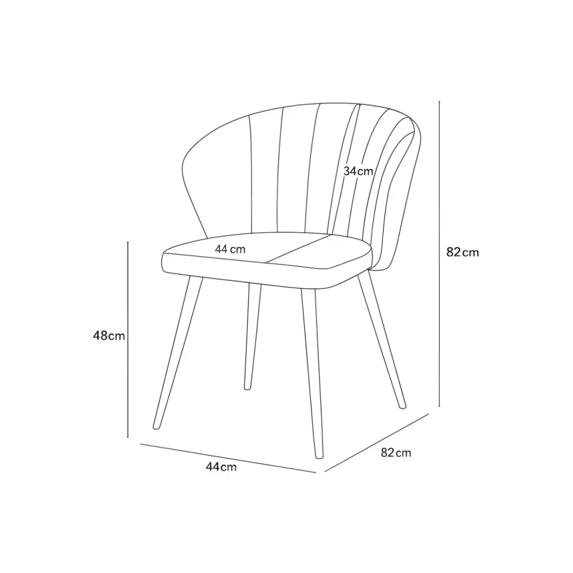 Set 2 Sedie da Interno Imbottite in Tessuto Grigio Chiaro Gambe Nere