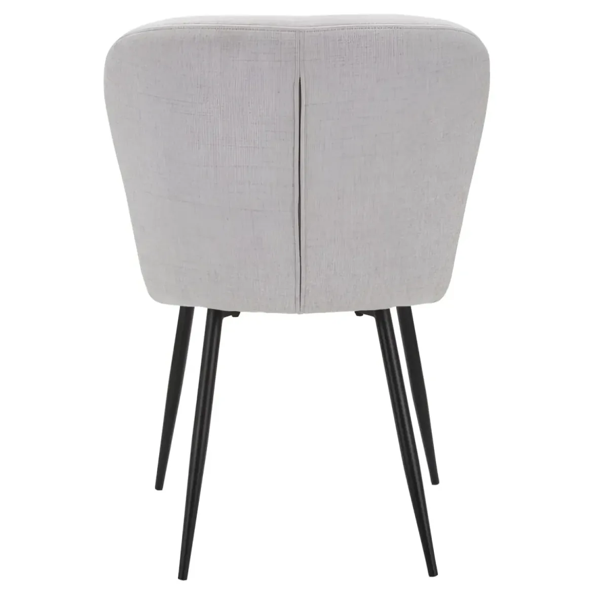 Set 2 Sedie da Pranzo in Tessuto Grigio Metallo Nero Seduta Imbottita