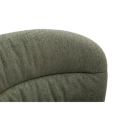 Set 2 Sedie da Pranzo in Tessuto Verde Metallo Nero Seduta Imbottita