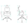 Set 2 Sedie da Ufficio Grigio Schienale Traspirante Poggiatesta Regolabile