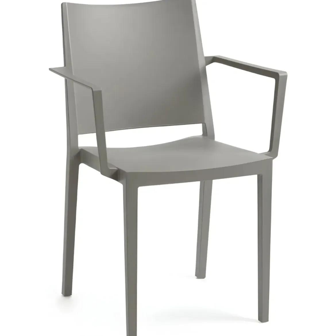 Set 4 Sedie Grigio Poltrone da Giardino in Polipropilene Grigia