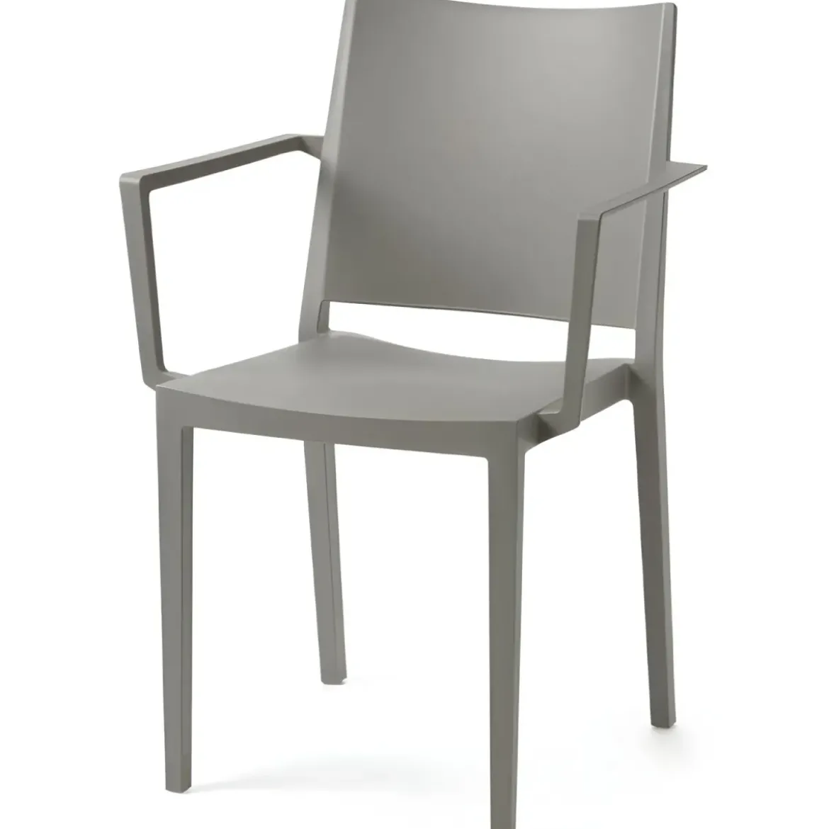 Set 4 Sedie Grigio Poltrone da Giardino in Polipropilene Grigia