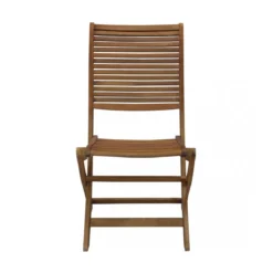 Set 2 Sedie Poltrona Salvaspazio da Giardino Pieghevole in Legno Acacia