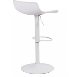 Set 2 sgabelli Alti Bianco Seduta in Plastica da Penisola Cucina
