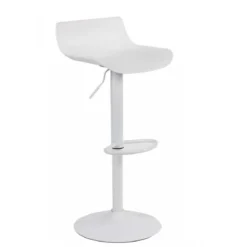Set 2 sgabelli Alti Bianco Seduta in Plastica da Penisola Cucina