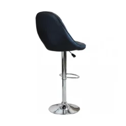 Set 2 Sgabelli con Imbottitura da Bar Girevoli Nero Regolabili con Schienale