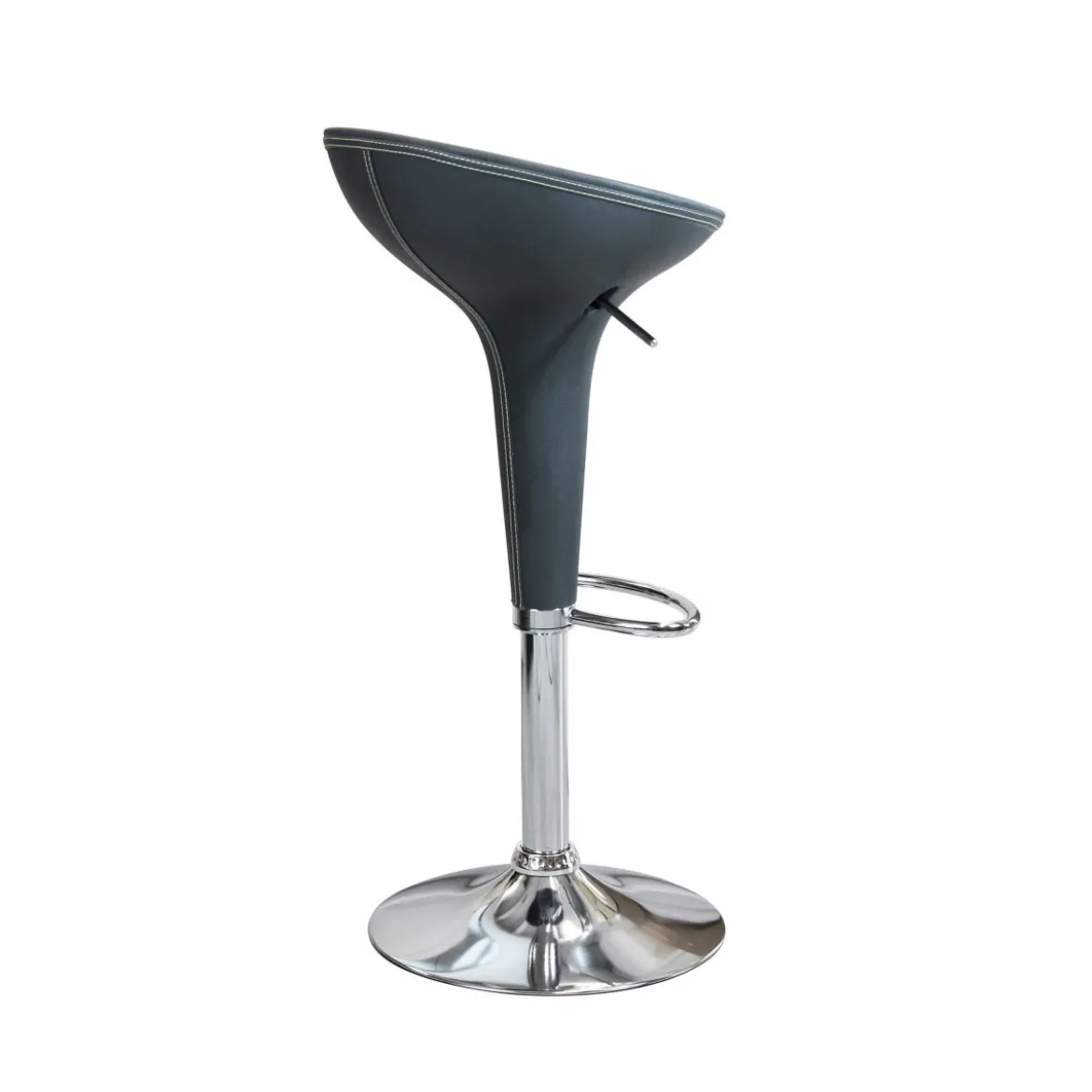 Set 2 Sgabelli da Bar Girevoli Grigio Regolabili con Schienale