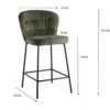 Set 2 Sgabelli da Interno Imbottiti in Tessuto Teddy Grigio Gambe Nere