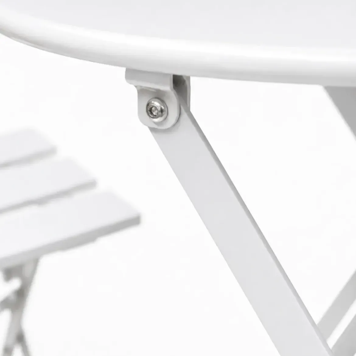 Set Tavolo Rotondo e 2 Sedie Pieghevoli per Terrazzo Giardino Balcone Esterno