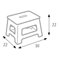 Sgabello Pieghevole Salvaspazio per la Casa in Plastica Grigio 22 cm