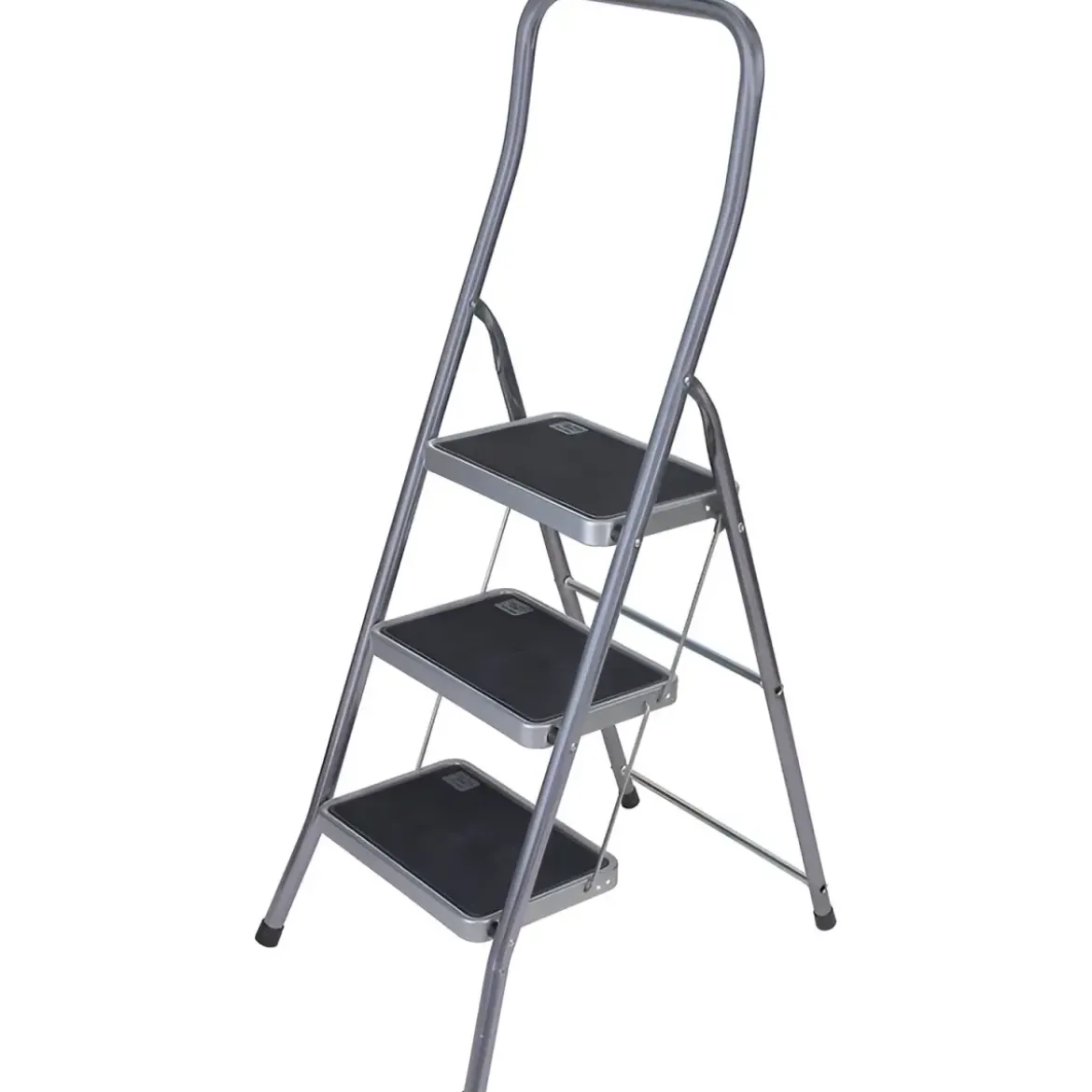 Sgabello Scaletta Pieghevole Facal 3 Gradini 37x25 Acciaio Nero Salvaspazio