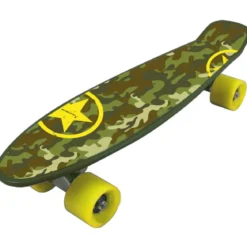 Skateboard 57x15 Verde Militare ABS Termoplastico con Cuscinetti ABEC7