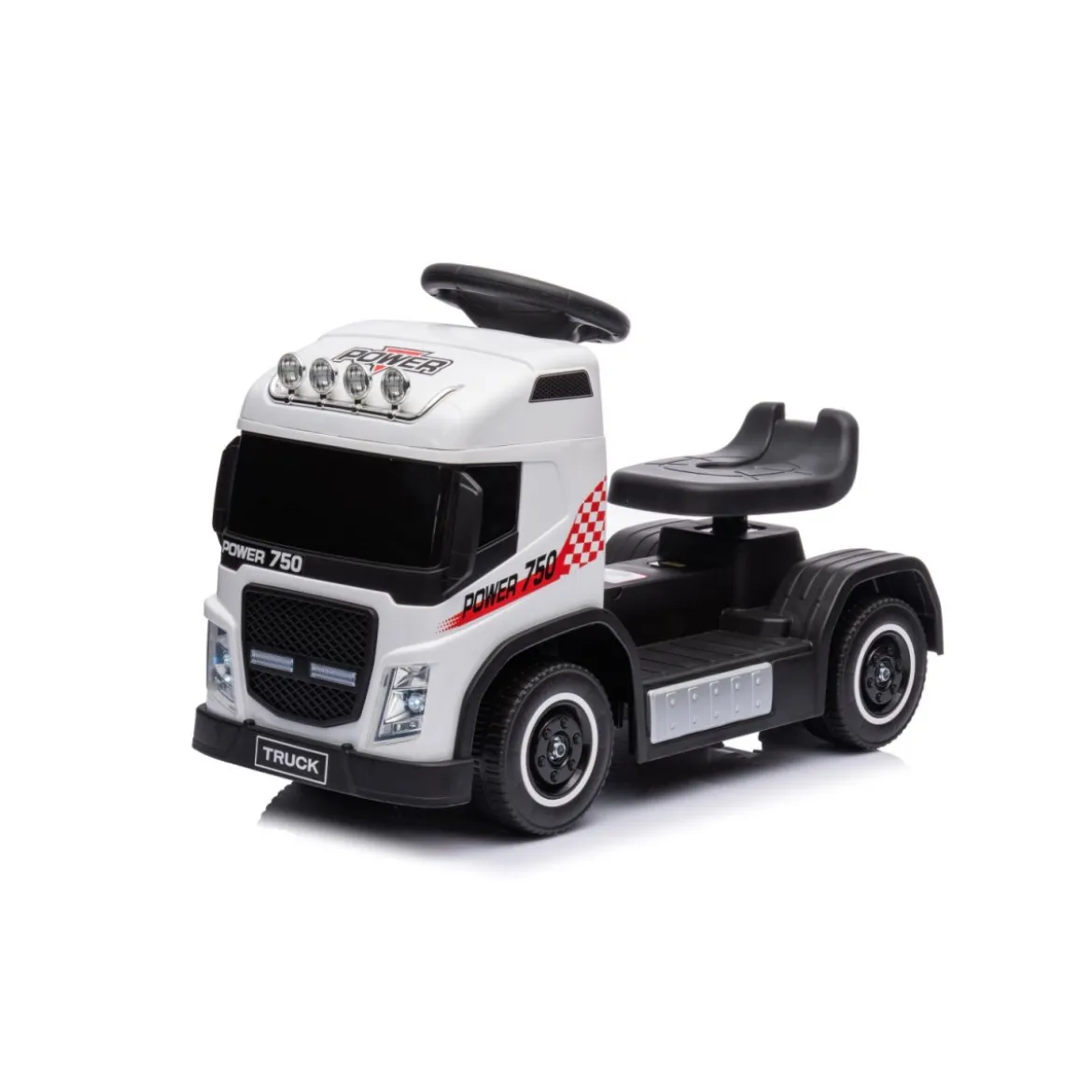 Small Truck Bianco Elettrico per Bambini a Batteria 6 V con Suoni e Luci