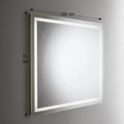 Specchio da Bagno 100x70 Rettangolare Reversibile con Retroilluminazione