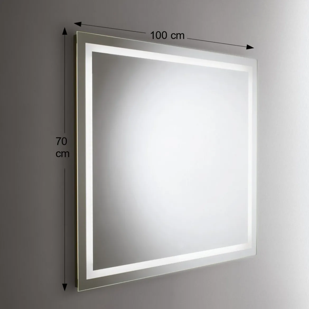 Specchio da Bagno 100x70 Rettangolare Reversibile con Retroilluminazione