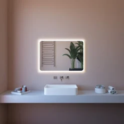 Specchio Retroilluminato a Led 80x60 Rettangolare Reversibile per Bagno