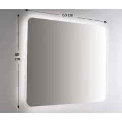Specchio Retroilluminato a Led 80x60 Rettangolare Reversibile per Bagno