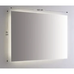 Specchio Retroilluminato da Bagno Rettangolare 100x70 a Led da Parete