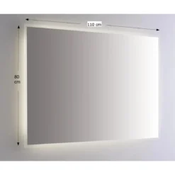 Specchio Retroilluminato Rettangolare 110x80 a Led da Parete da Bagno