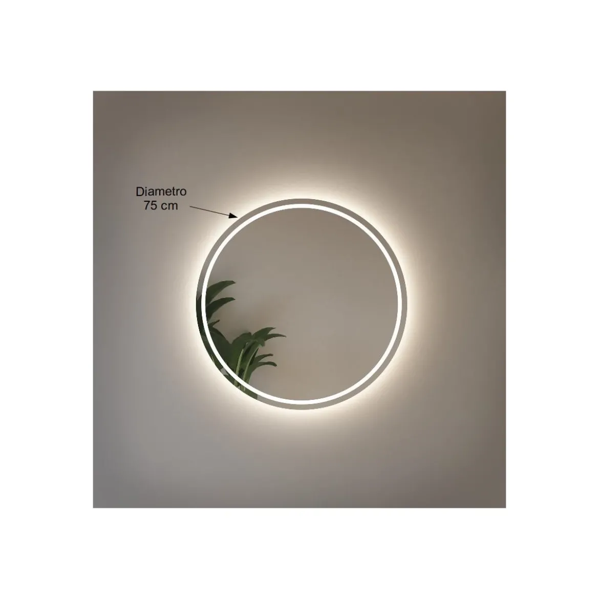 Specchio Rotondo con Illuminazione Perimetrale Led 75 cm per Bagno