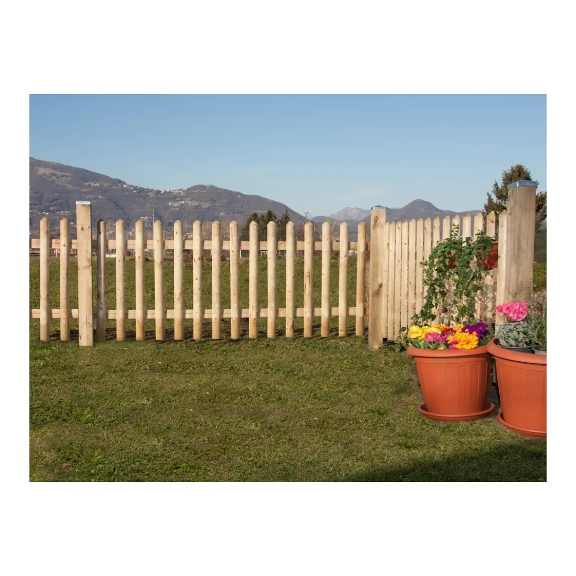 Steccato Bordura Aiuola 200 cm h 80 da Giardino Recinzione Staccionata in Legno