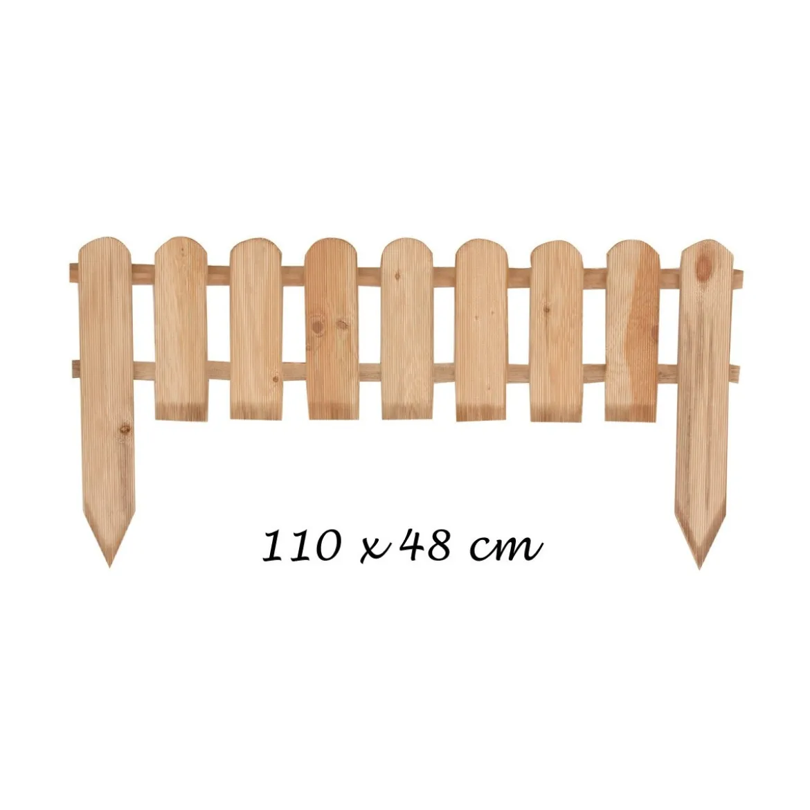 Steccato 110x48 Bordura in Legno da Giardino per Recinzione Staccionata Recinto