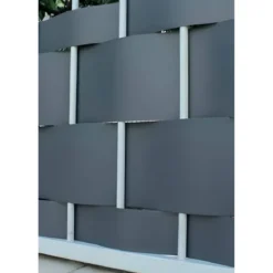 Strisce frangivista PVC 19 cm x 35 m protezione privacy grigio pietra