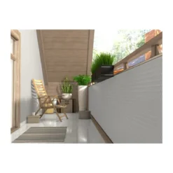Striscia Frangivista per Recinzione in Rattan 90x300 cm Bianco