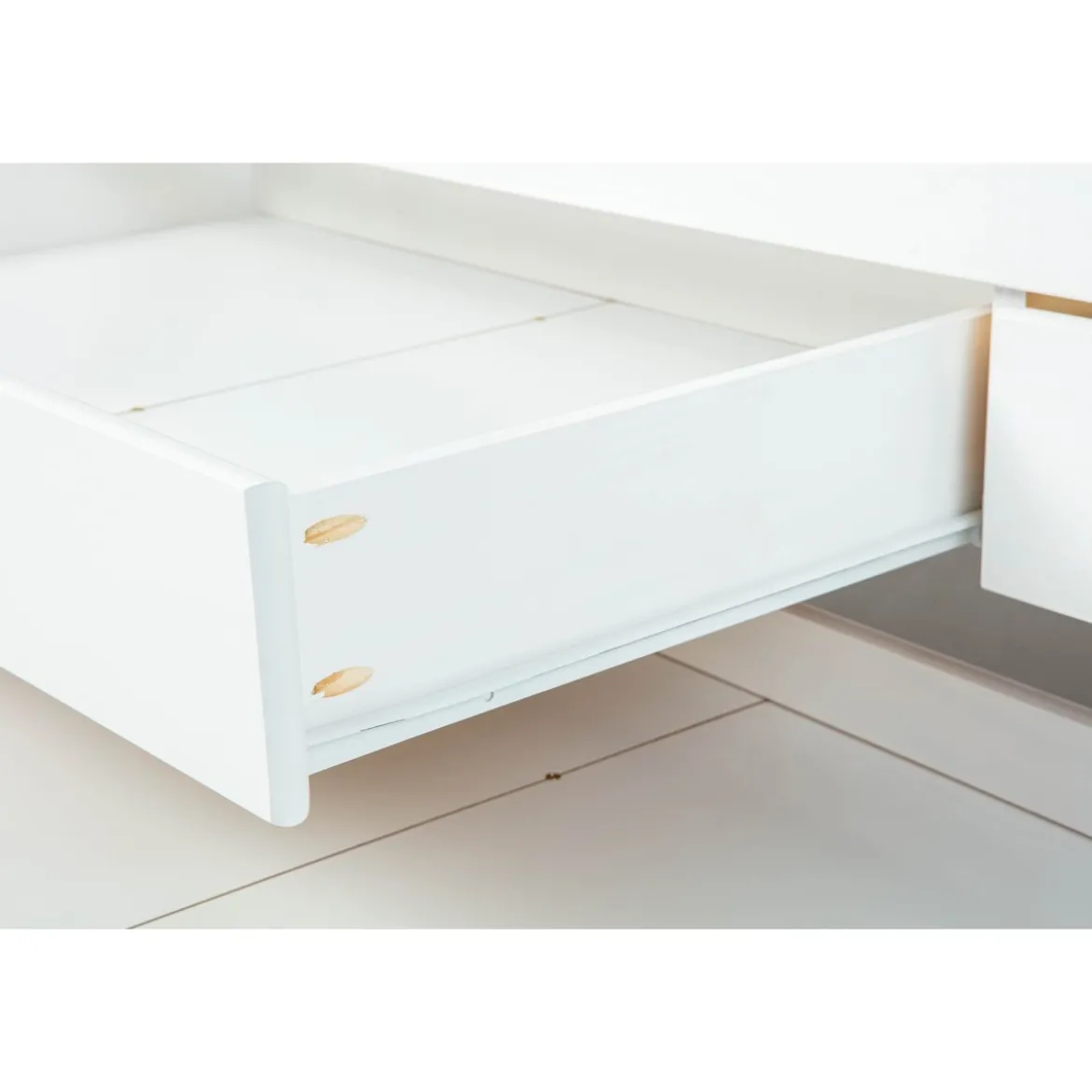 Struttura 2 Letti singoli 90x200 cm Bianco con Cassetti
