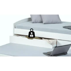 Struttura 2 Letti singoli 90x200 cm Bianco con Cassetti