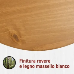 Struttura Letto Singolo 90x200 cm in Pino Massello Bianco Rovere
