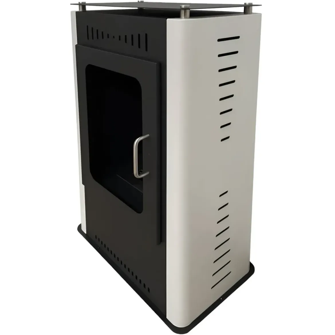 Stufa a Bioetanolo 1,2L da Pavimento 3,4 kW in Acciaio Inox Bianco
