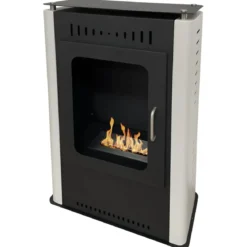 Stufa a Bioetanolo 1,2L da Pavimento 3,4 kW in Acciaio Inox Bianco