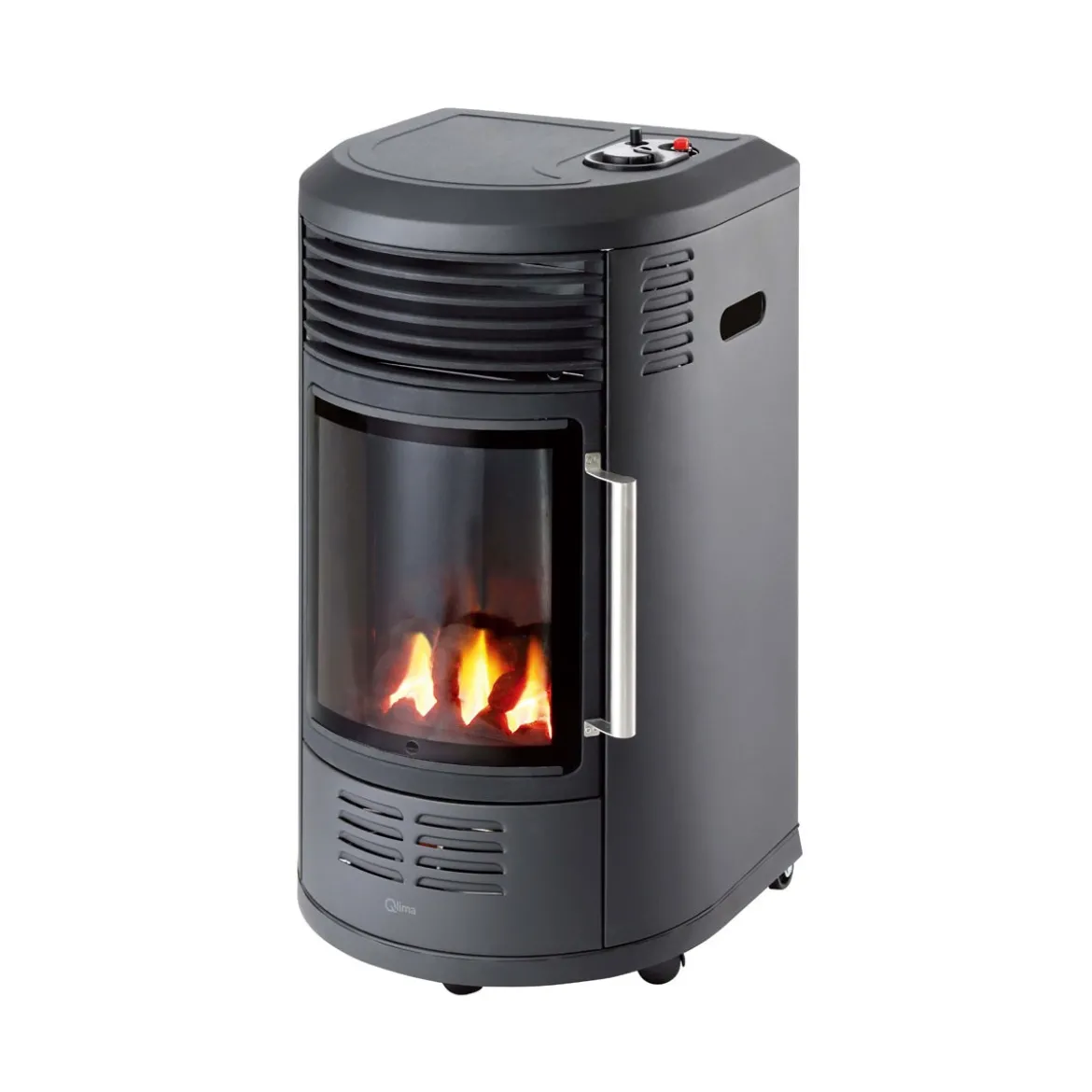Stufa a Gas 3.4kW Infrarossi Effetto Camino Catalitica Fiamma Vera