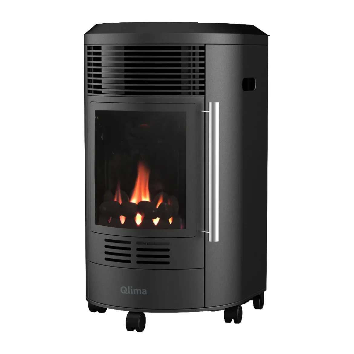 Stufa a Gas 3.4kW Infrarossi Effetto Camino Catalitica Fiamma Vera