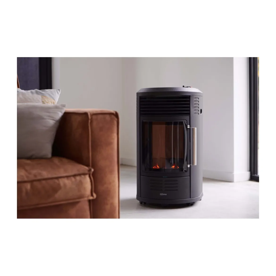 Stufa a Gas 3.4kW Infrarossi Effetto Camino Catalitica Fiamma Vera
