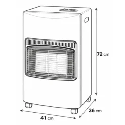 Stufa a Infrarossi Gas 4200W GPL Portatile con Ruote Nero per Interni