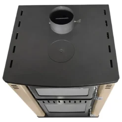 Stufa a Legna 27,6 kW in Acciaio Beige con Forno Termostufa Boiler 38L