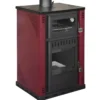 Stufa a Legna 27,6 kW in Acciaio Rosso con Forno Termostufa Boiler 38L
