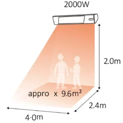Stufa da Parete WiFi Alogena 2000W Riscaldamento per Esterno con Timer