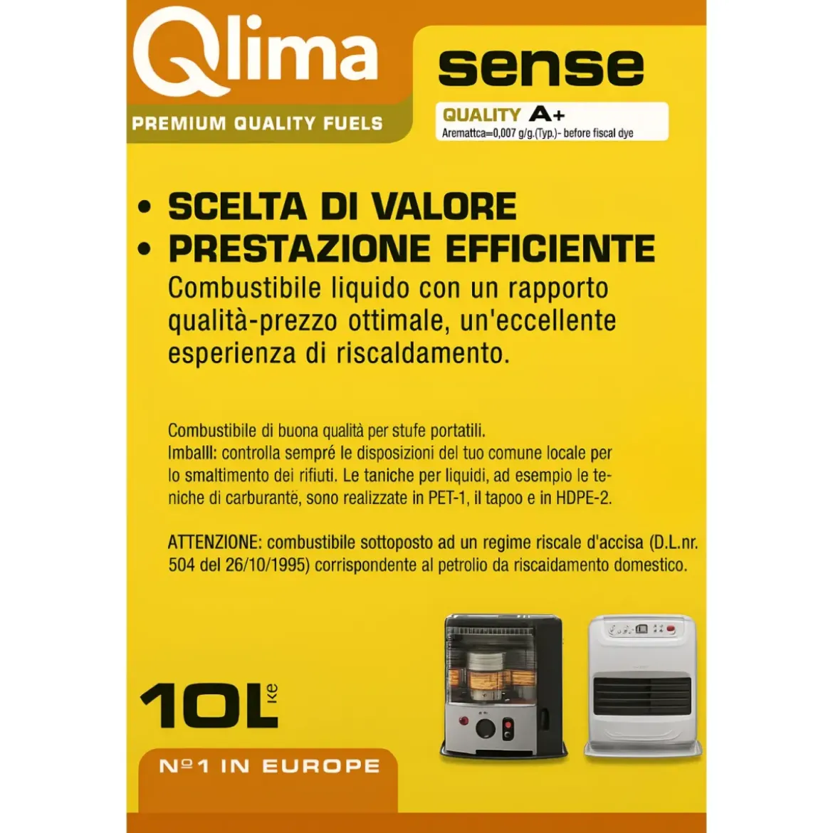 2 Taniche PET Riciclabile 10L Combustibile Liquido Paraffina per Stufe