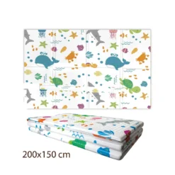 Tappeto per Bambini 200x150 Pieghevole Antiscivolo Soft Oceano Gioco Cameretta