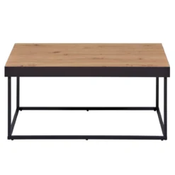 Tavolino Basso da Caffe Tavolo con in Legno MDF Struttura Metallo Nero