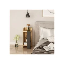 Tavolino comodino di Design Elos Sinistro in Rovere 27x25x60cm