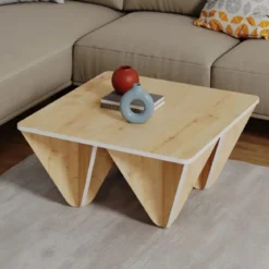 Tavolino da Salotto in Legno Rovere Tavolino da Caffè per Soggiorno