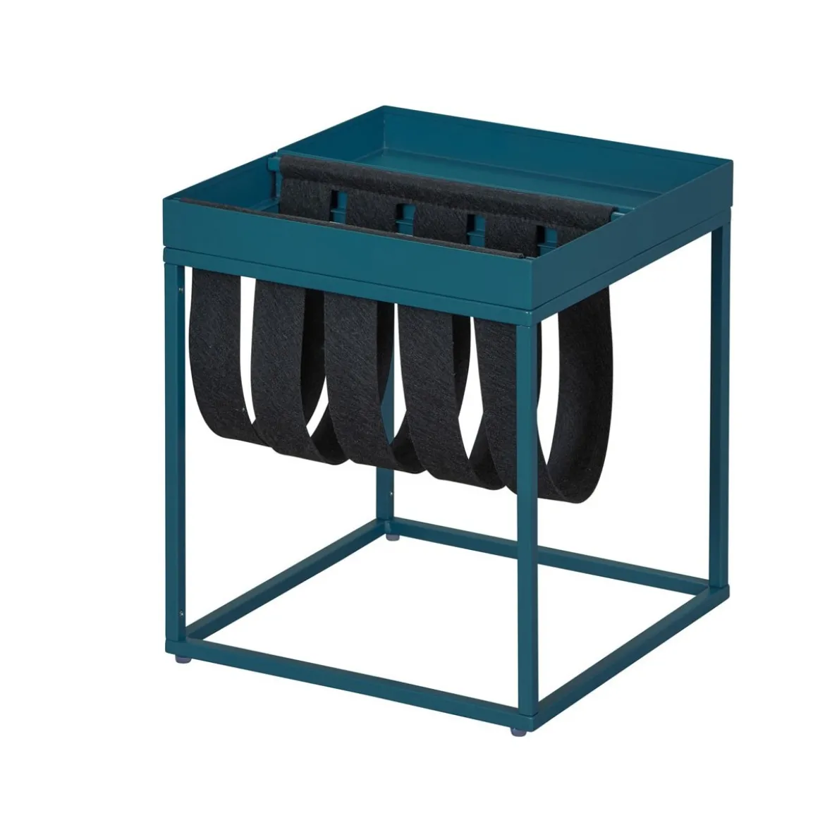 Tavolino Portariviste Blu da Caffe Metallo Tavolinetto Quadrato Salotto Divano